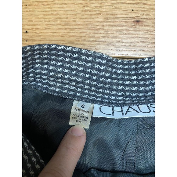 Vintage Chaus Pants Women's Size 6 Wool Blend Herringbone High Rise Trousers - Picture 5 of 16